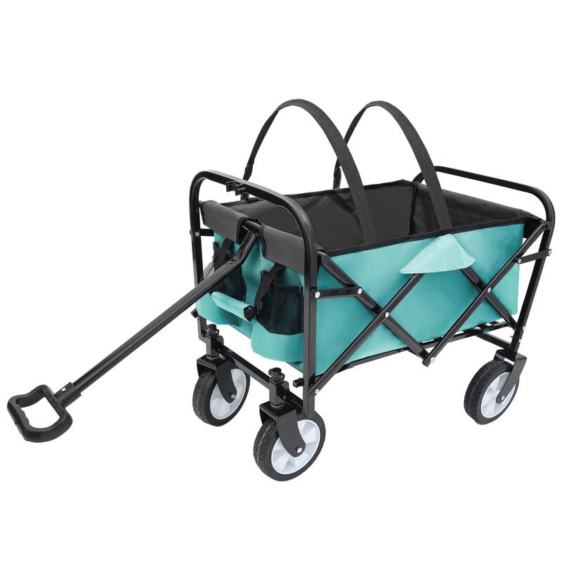 Heavy-Duty Collapsible Wagon with 3-Piece Multi-Use Bag Set - Utility Cart with Liner Covers