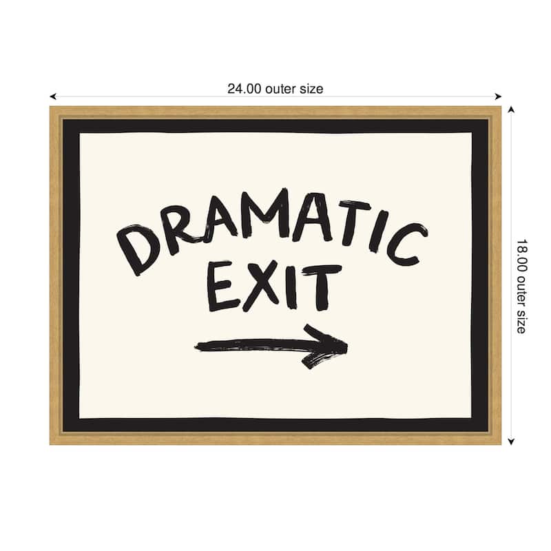 Kate and Laurel Dramatic Exit Entryway Sign by Lucky Guava Framed Canvas Wall Art Print