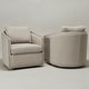 preview thumbnail 160 of 165, KINWELL 31"W Oak Frame Upholstered Swivel Barrel Armchair