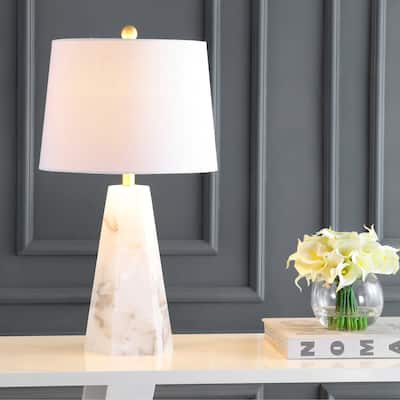 Highland 25.5" Alabaster LED Table Lamp, White by JONATHAN Y