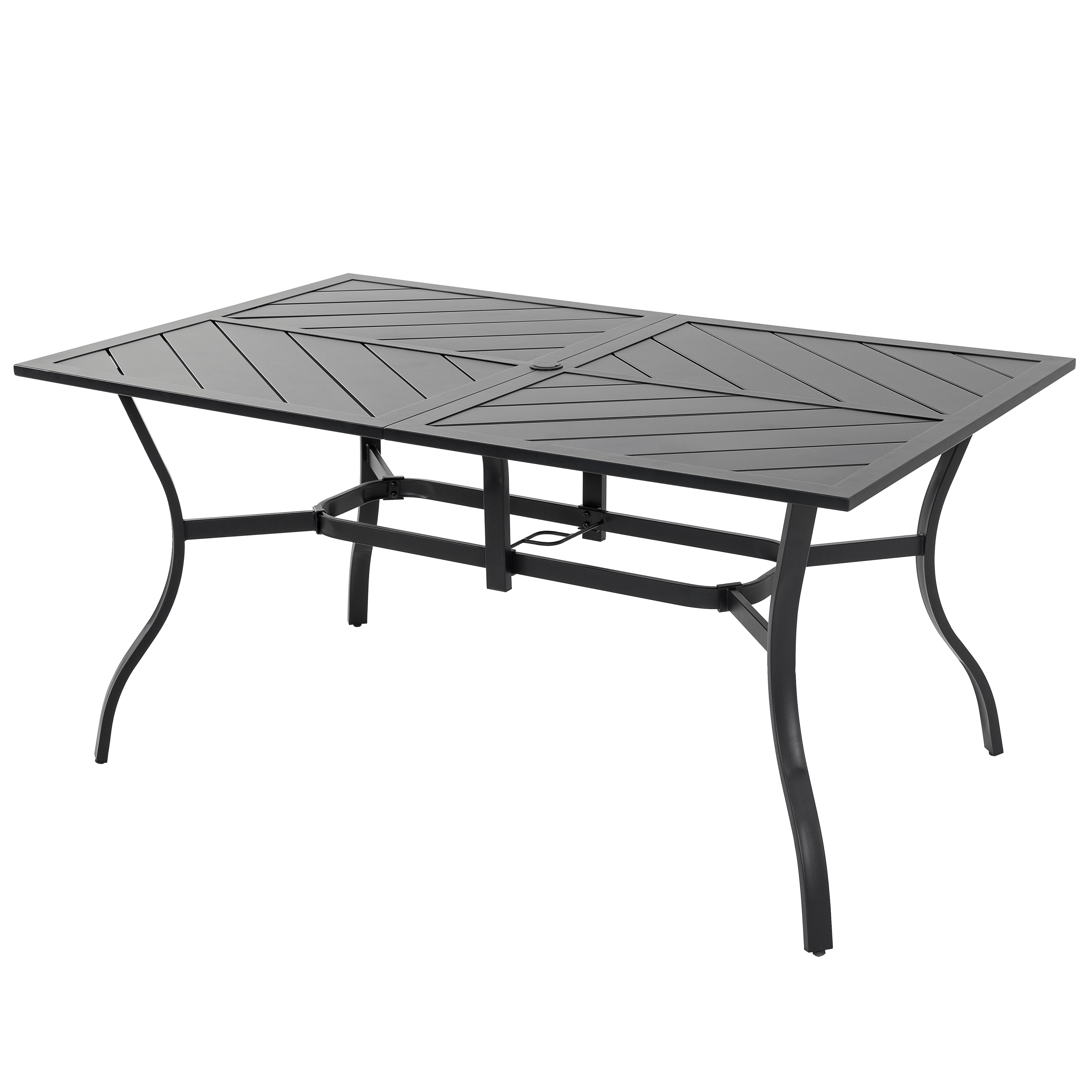 Outdoor 7-Piece Padded Textilene Metal Dining Set with