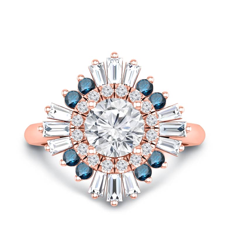 Auriya 14k Gold 1 1/2ctw Ballerina Halo Diamond Engagement Ring Certified (G-H, VS1-VS2)