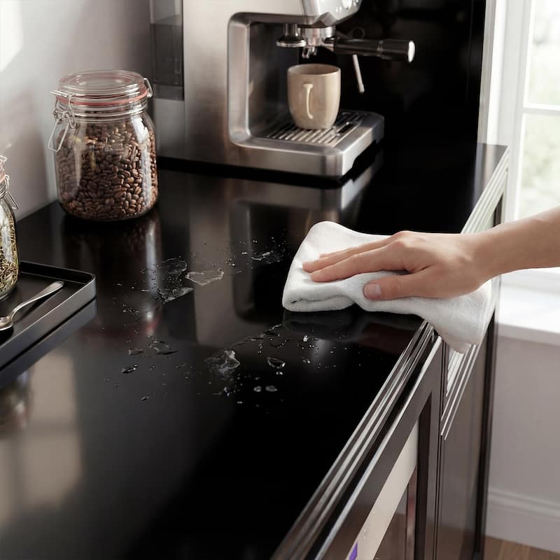 Wine Bar Cabinet with Mini Fridge Space & 34 Bottle Wine Cooler, 39" Coffee Bar Cabinet Freestanding Buffet Sideboard