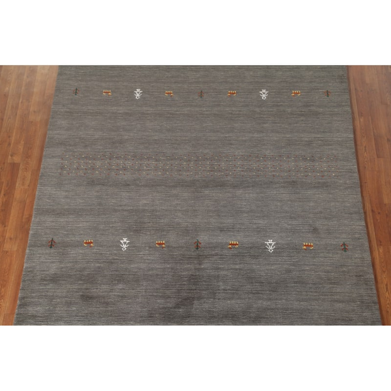 Tribal Gabbeh Oriental Area Rug Hand-Knotted Wool Carpet - 6'10"x 9'10"