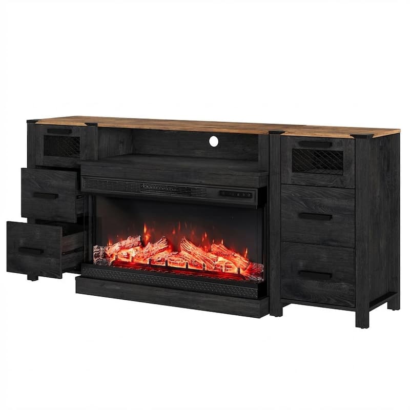 Fireplace TV Shelf Cabinet for Living Room