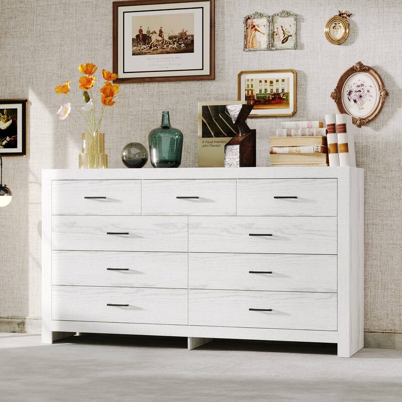 Elegant Wood - grain Nine - drawer Dresser: Spacious Storage, Modern Design & Quality Details
