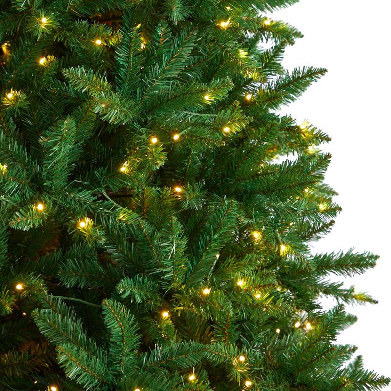 9' Green Valley Fir Artificial Christmas Tree with 800 Clear LED Lights and 2093 Bendable Branches