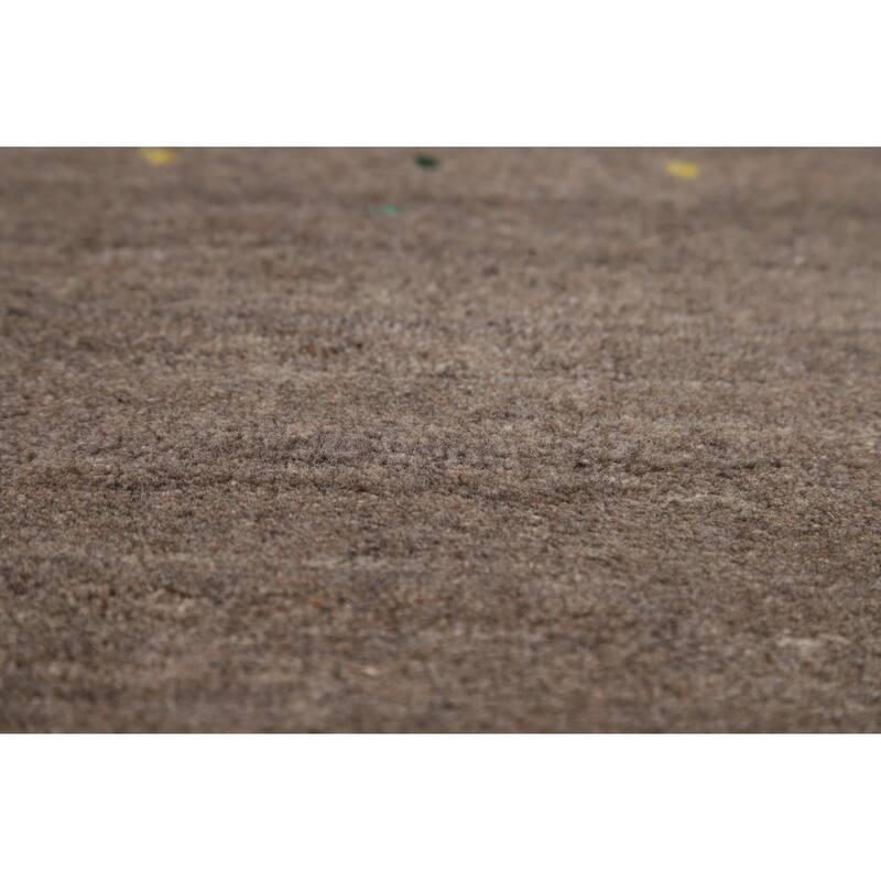Brown Tribal Gabbeh Oriental Area Rug Hand-Knotted Wool Carpet - 7'10" x 9'7"