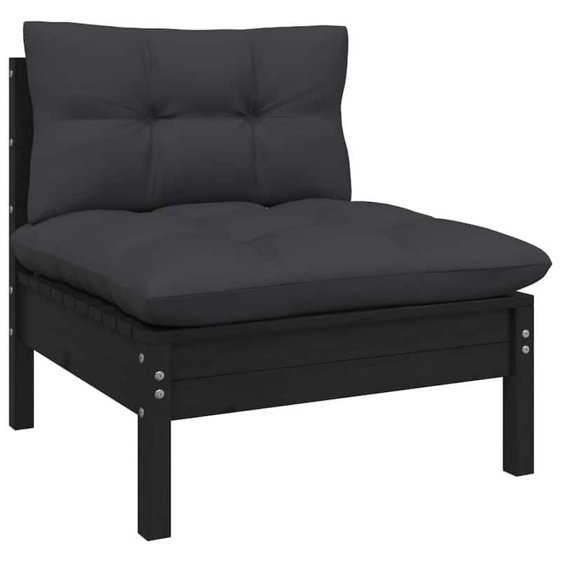 vidaXL Solid Pinewood Patio Lounge Set 12 Piece with Cushions Multi Colors - 25" x 25" x 24.6"