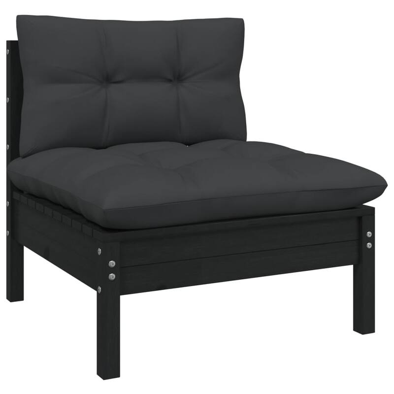 vidaXL Solid Pinewood Patio Lounge Set 14 Piece with Cushions Multi Colors