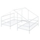 preview thumbnail 5 of 18, Double Twin Size Metal Kids Platform Bed Frame, Modern House Bed with Built-in Small Bedside Table