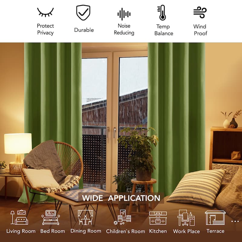Deconovo Square Grommet Curtain Panel Pair(2 Panel)