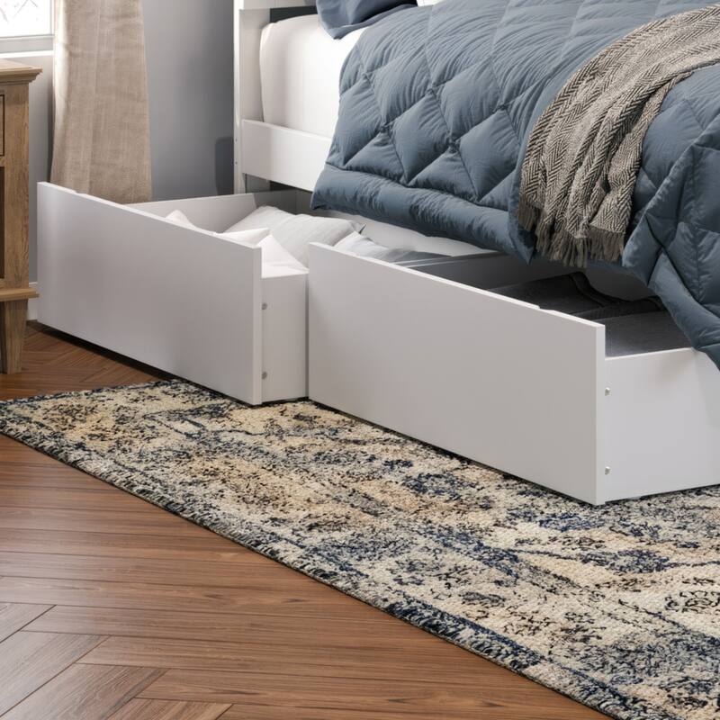 AFI Canyon Full Platform Bed with Footboard & Storage Drawers in White