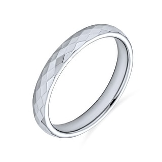 Stainless Steel 2 Color Diamond-Cut Criss-Cross Flat Band Ring