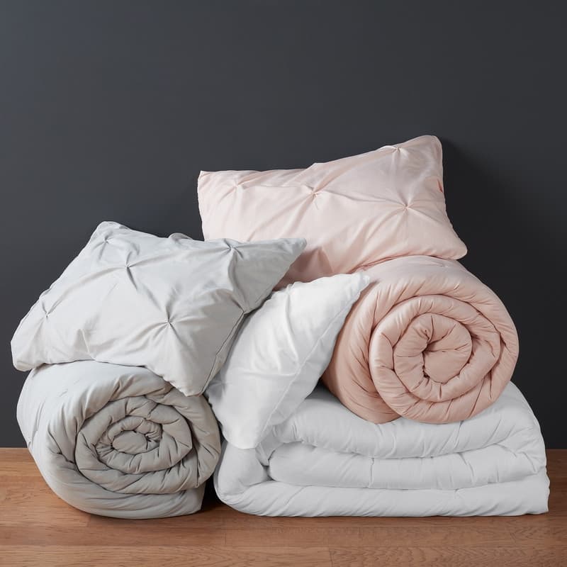 Serta Simply Clean Antimicrobial Pleated 3 Piece Duvet Set