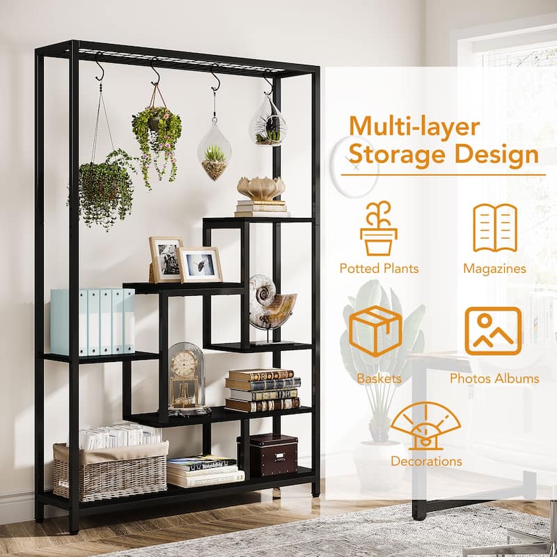 70.9 Inches Tall Indoor Plant Stand with 10PC S Hanging Hooks