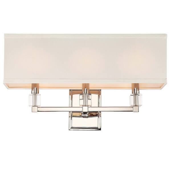 slide 2 of 2, Dixon 3 Light Polished Nickel Bathroom Vanity - 21'' W x 11.25'' H x 6'' D - 21'' W x 11.25'' H x 6'' D