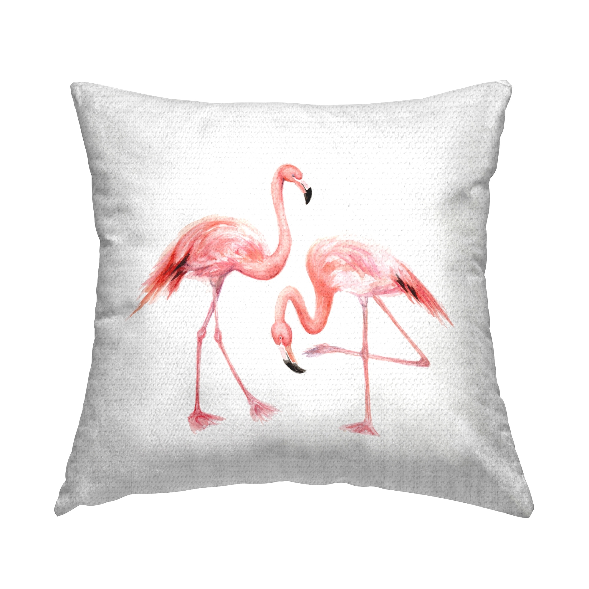 Stupell Watercolor Flamingo Pair Children's Nursery Animal Printed Outdoor Throw Pillow Design by Fox Hollow Studios