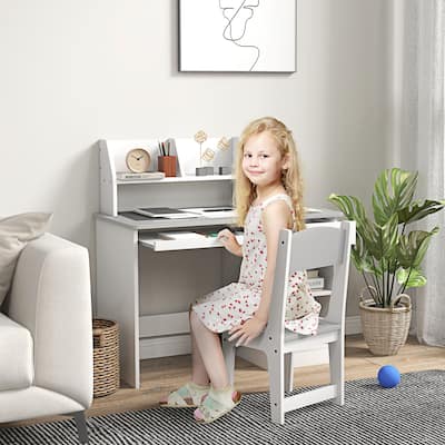 Kids Desk and Chair Set with Storage