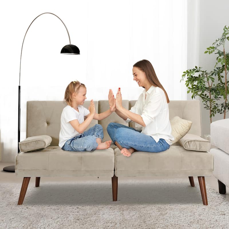 Futzca 60" Small Loveseat, 3 in 1 Cute Convertible Sofa Bed