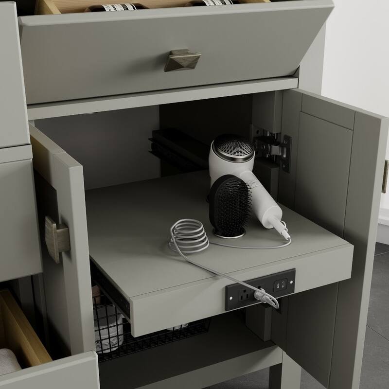 Totti Artemis 60" Gray DS Bath Vanity with WH Engineered Top - 60