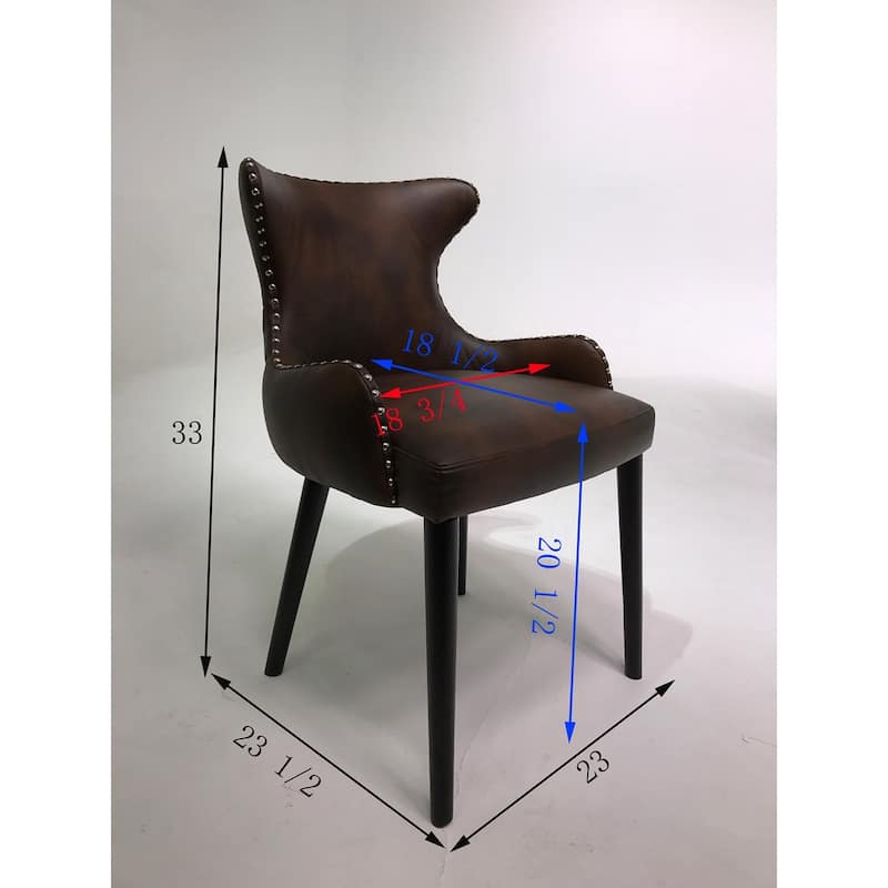 Brown 23.5" Faux Leather Barrel Chair