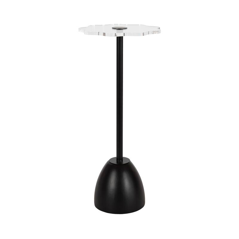 Kate and Laurel Acari Scalloped Drink Table - 10x22 - Black