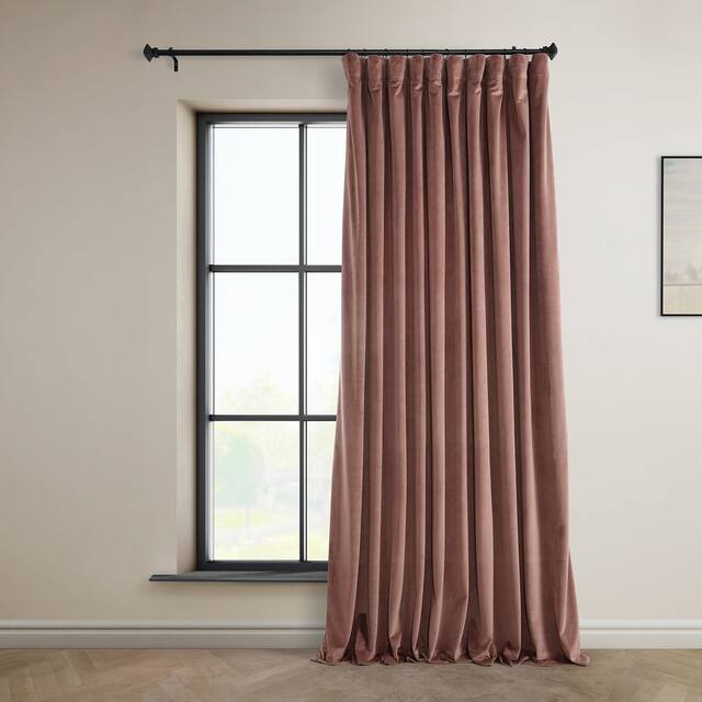 Exclusive Fabrics Heritage Plush Velvet Curtain (1 Panel) - Wild Rose - 100 X 84