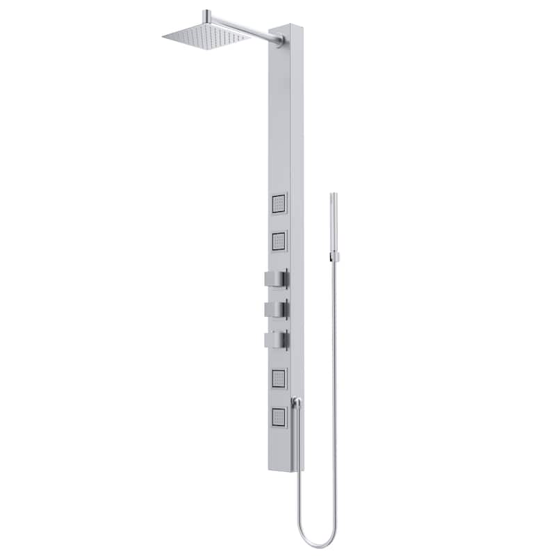 VIGO Sutton 58" H x 4" W 4-Jet Shower Panel with Square Shower Head