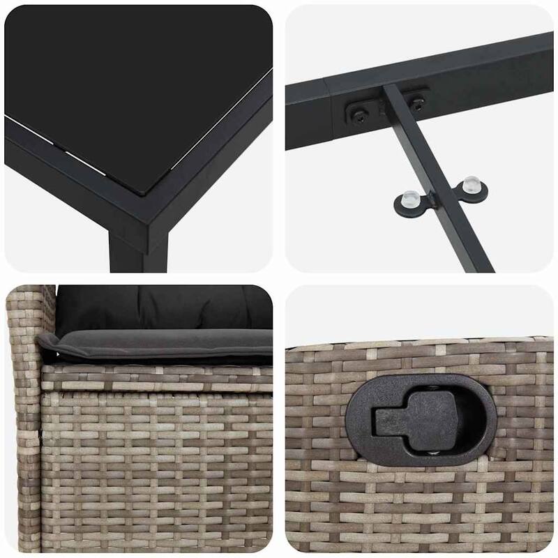 vidaXL Garden Dining Set with Cushion Poly Rattan