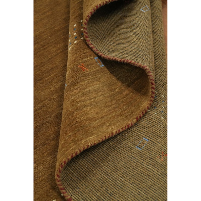 Hand Knotted Oriental 100% Wool Carpet Tribal Animal Pictorial Yellow & Gold Gabbeh Area Rug - 9' 11'' X 9' 11''