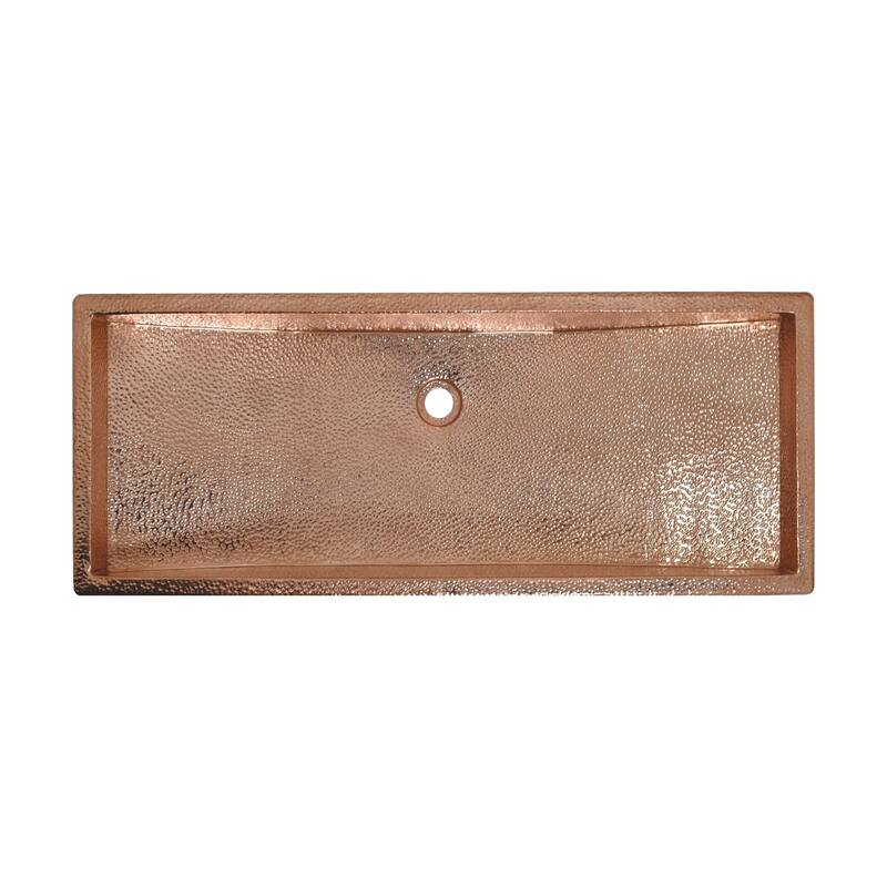 Hand Hammered Copper Trough 36-inch Undermount/ Drop-in Bathroom Sink