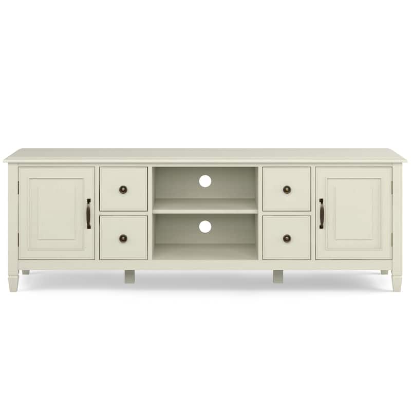 WYNDENHALL Hampshire SOLID WOOD 72 inch Wide Traditional TV Media Stand For TVs up to 80 inches - 72"w x 18"d x 24" h