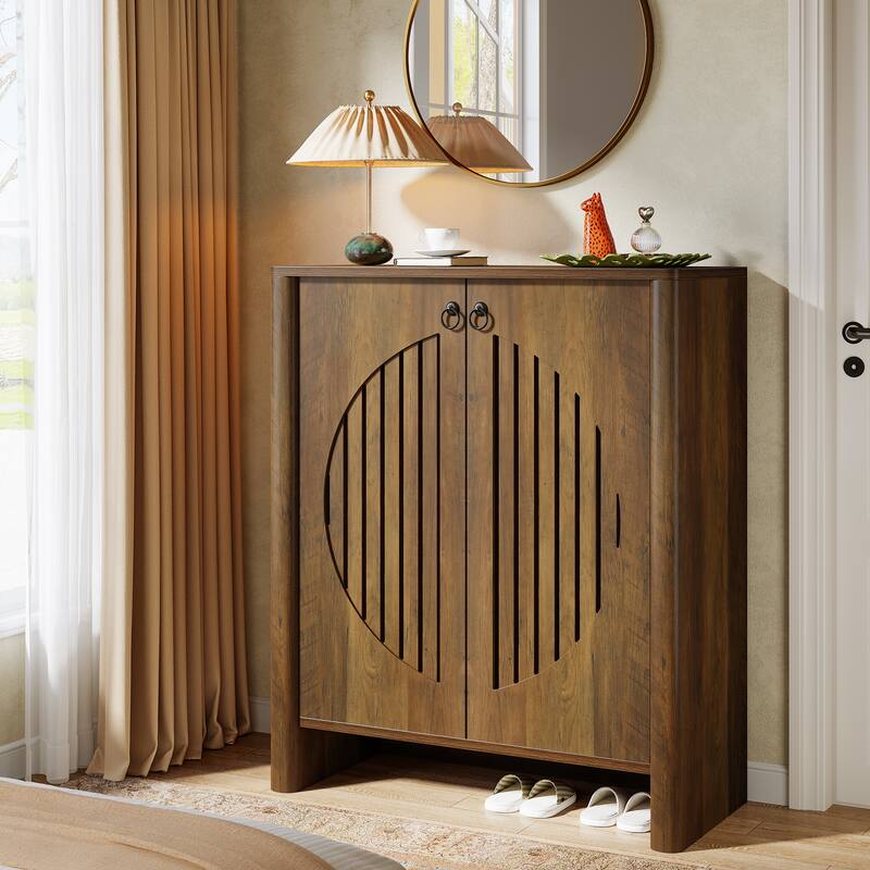 5 Tier Shoe Storage Cabinet with Doors for Entryway/ Hallway/ Closet