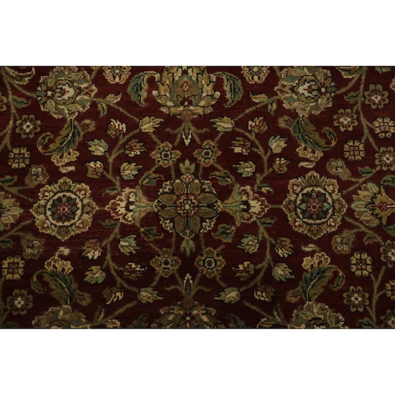 Hand Knotted Oriental 100% Wool Carpet Traditional All-Over Red Agra Area Rug - 5' 11'' X 6' 0''