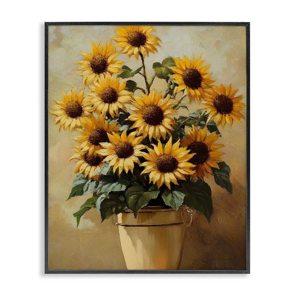Stupell Sunny Sunflowers Arrangement Framed Giclee Art Design By Franklyn Gregory
