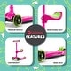 preview thumbnail 3 of 6, Lascoota 2-in-1 Kids Kick Scooter, Adjustable Height Handlebars and Removable Seat