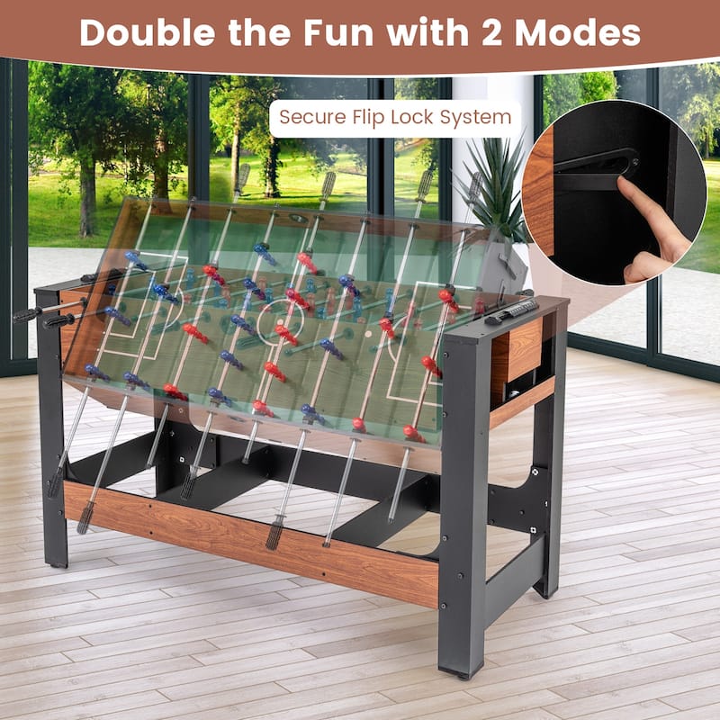 Gymax 2-in-1 Swivel Game Table w/Legs Cues Triangle Brush Chalks for