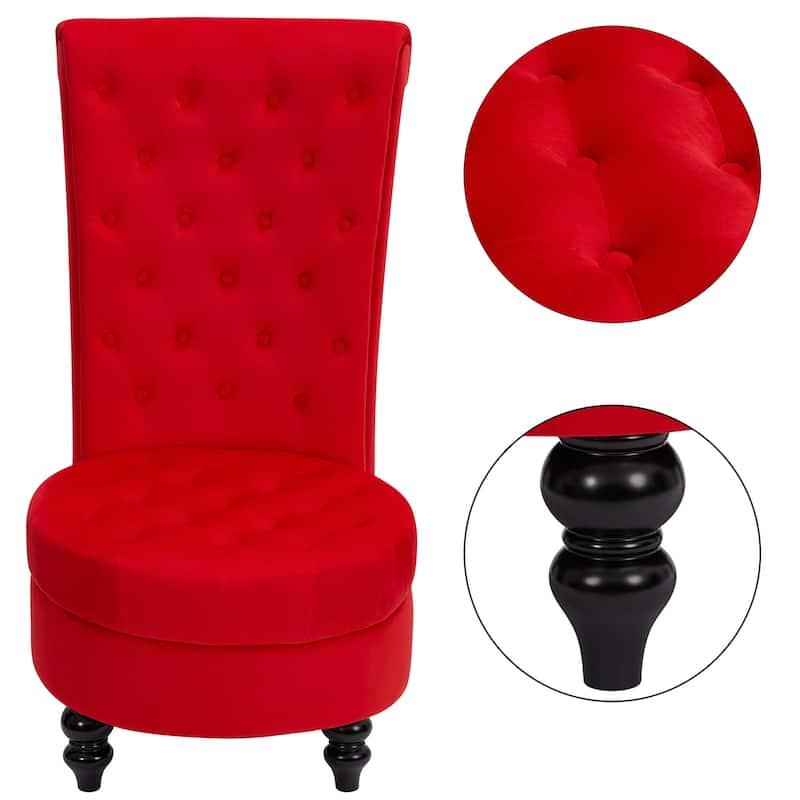 AVAWING Throne Royal Chair Thick Padding and Rubberwood Legs