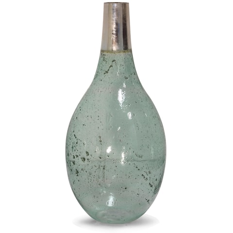 StyleCraft Marcus Seeded with Nickel Neck Glass Vase