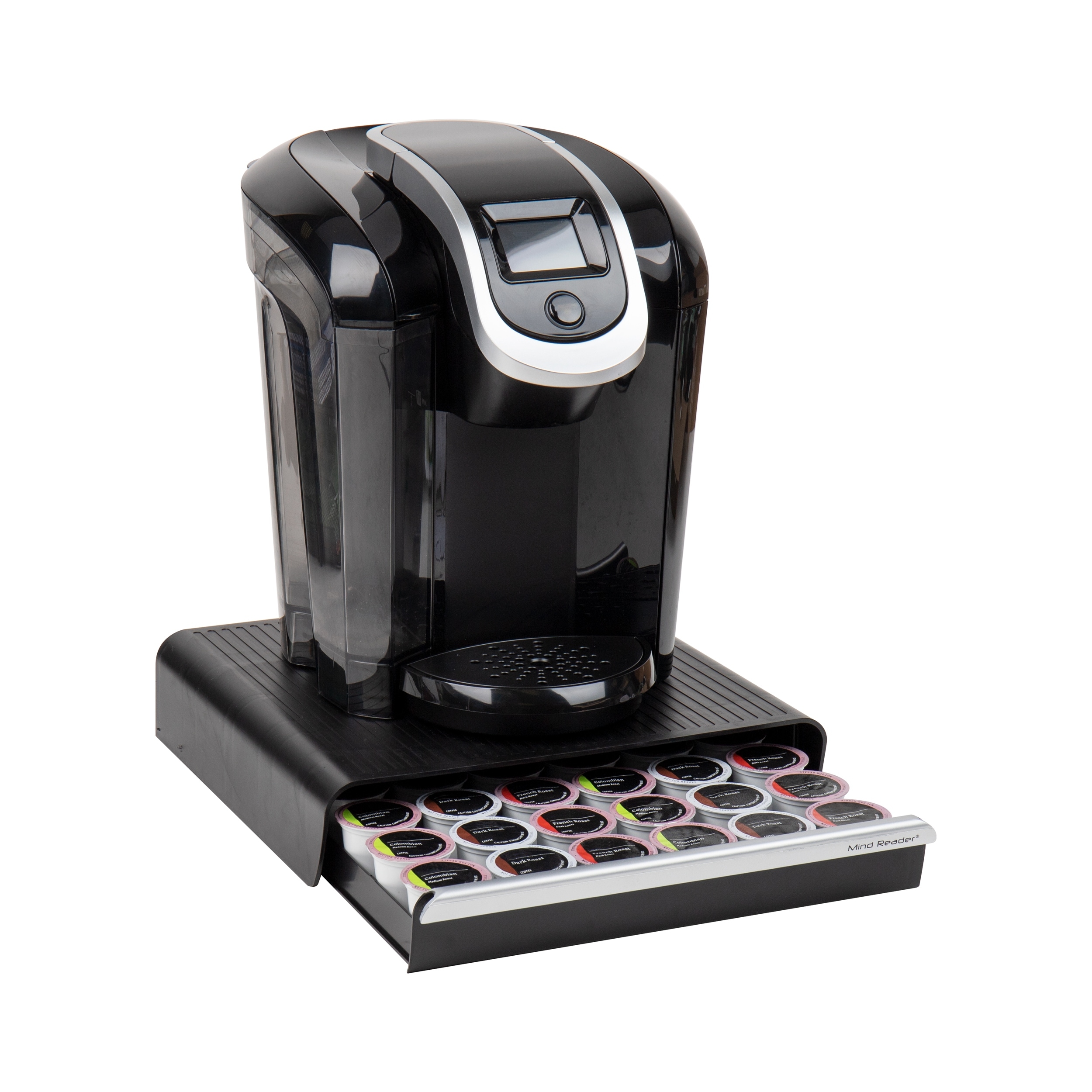 Mind Reader Single Serve Coffee Pod Drawer 36 Pod Capacity Countertop Organizer 12.75 L x 13 W x 3 H Black
