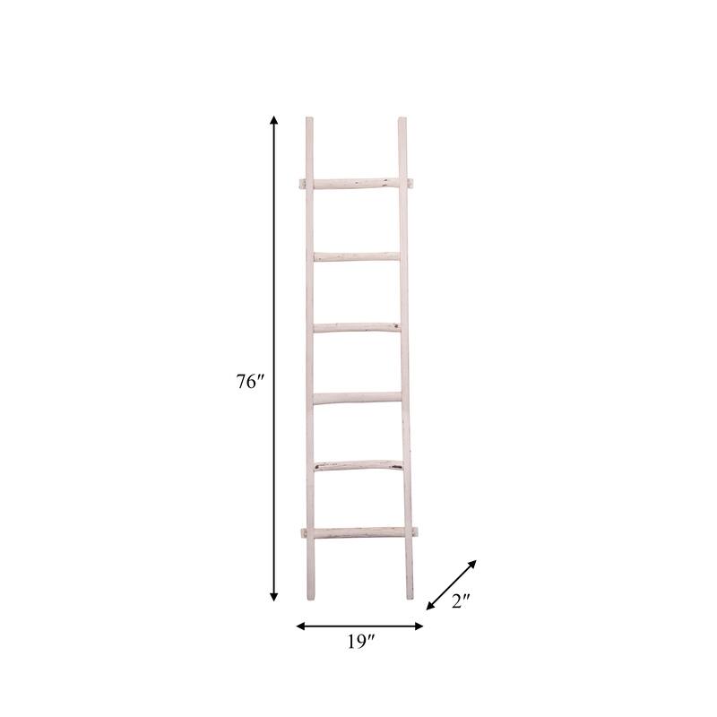 Sagebrook Home Rustic 6ft Tall Blanket Ladder, Decorative Freestanding Ladder For Storage - 19" x 2" x 76"