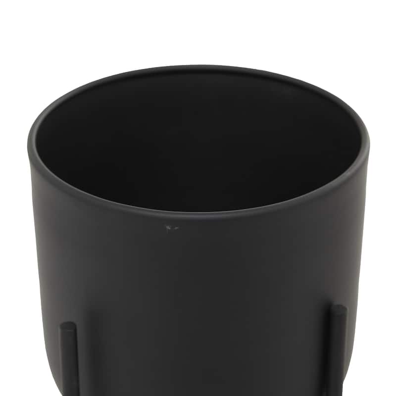 Metal Indoor Outdoor Planter with Removable Stand - Set of 2 Black or White - CosmoLiving by Cosmopolitan