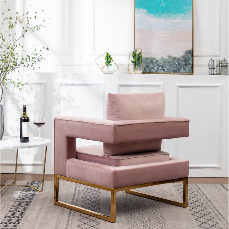 Roundhill Furniture Lenola Contemporary Upholstered Accent Armchair