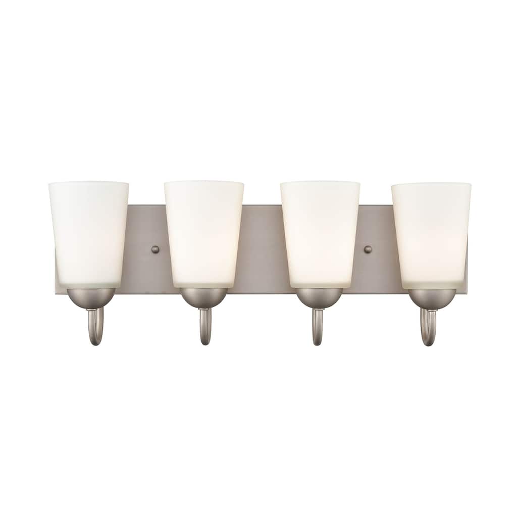 Millennium Lighting Ivey Lake 4 Light Bathroom Vanity Fixture in Multiple Finishes with Frosted Glass Shades