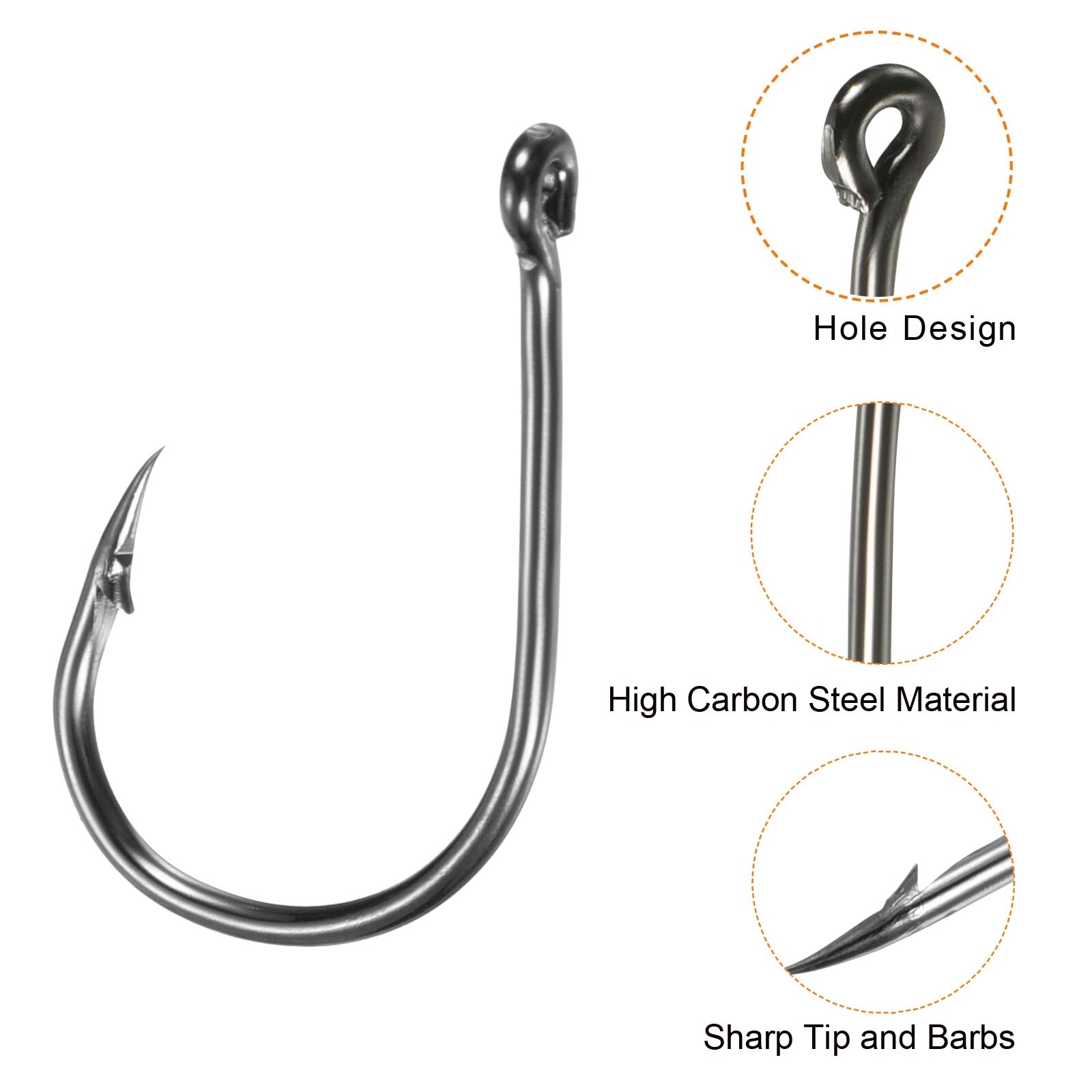50Pcs 0.56 Catfish Fishing Hooks High Carbon Steel with Barbs - Bed Bath &  Beyond - 36511754