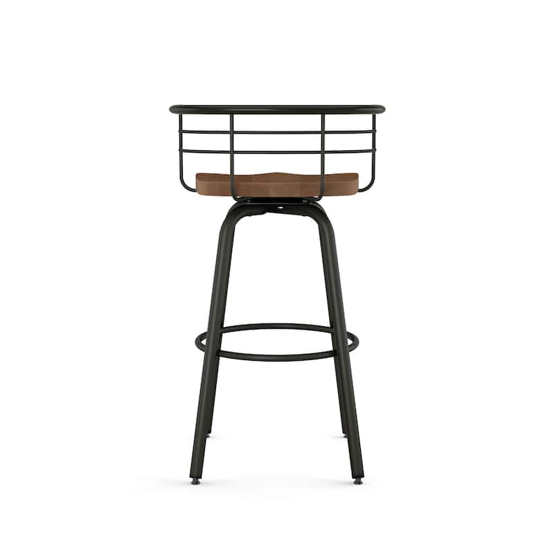 Amisco Brisk Swivel Counter Stool with Distressed Wood Seat