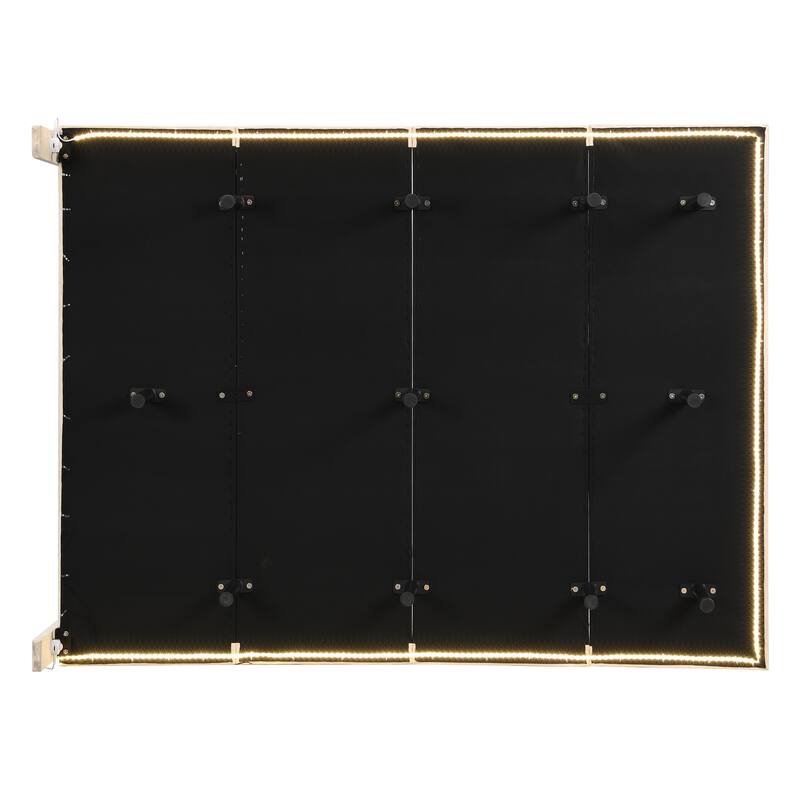 Queen Velvet Floating Bed with Sensor Light and Tufted Headboard