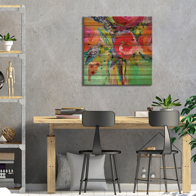 Ode To Summer I Print On Wood by Jacqueline Brewer - Multi-Color