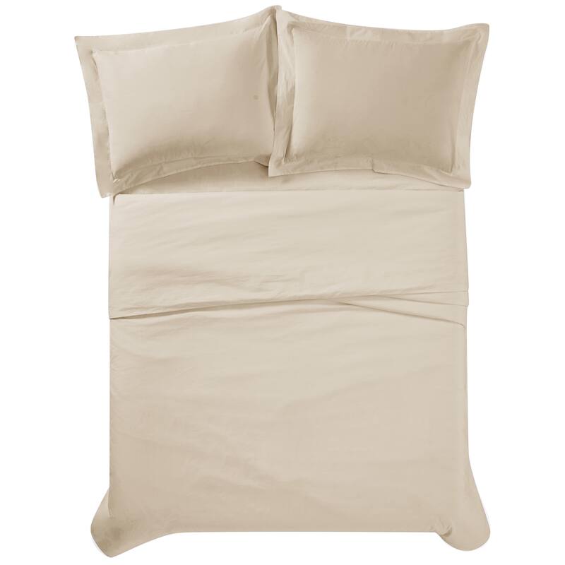Vince Camuto Solid 400TC Percale 3 Piece Duvet Cover Set